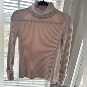 Club Monaco Blush Ribbed Turtleneck Sweater